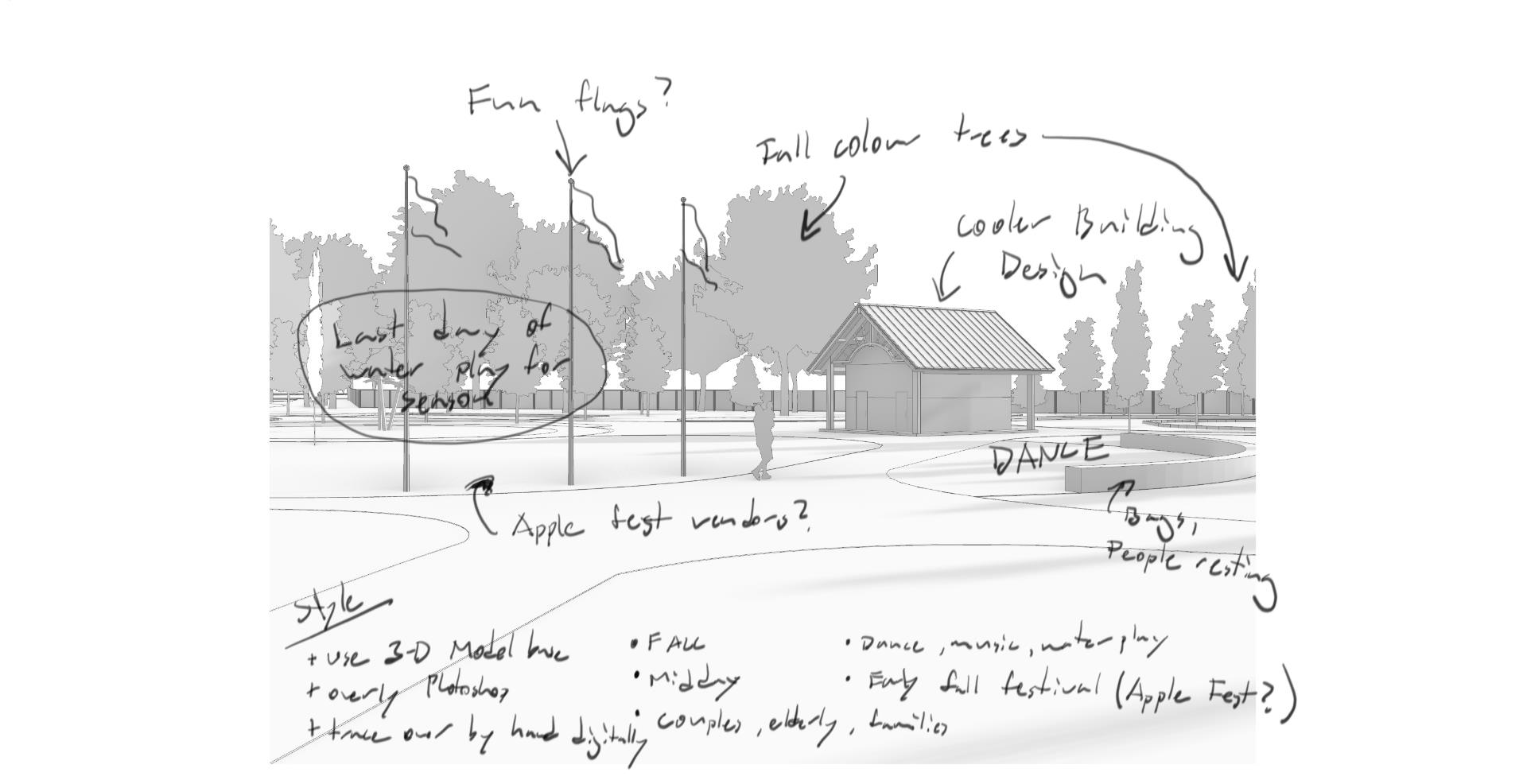 Process Sketch - Fall Festival (BW)