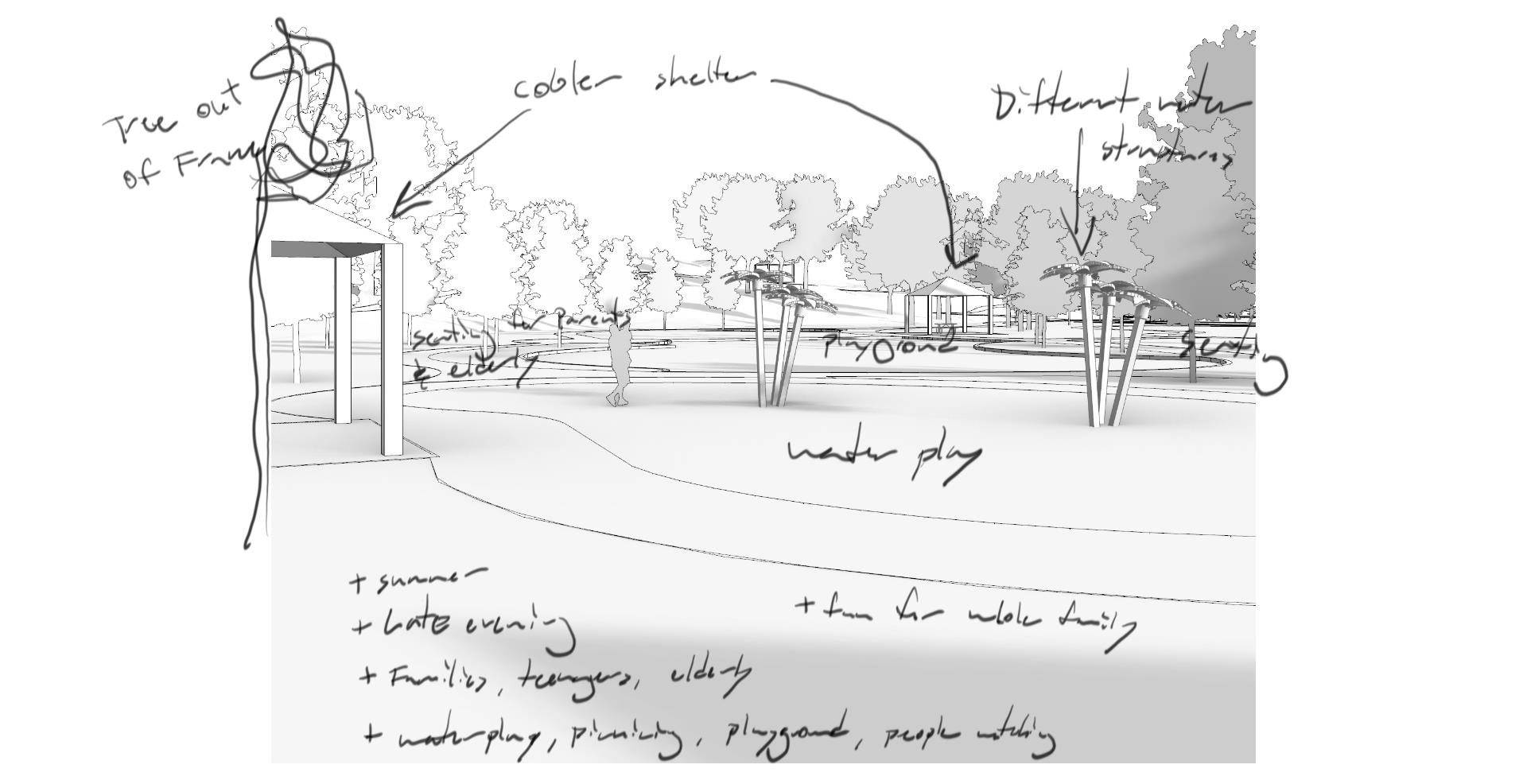 Process Sketch - Water Play (BW)